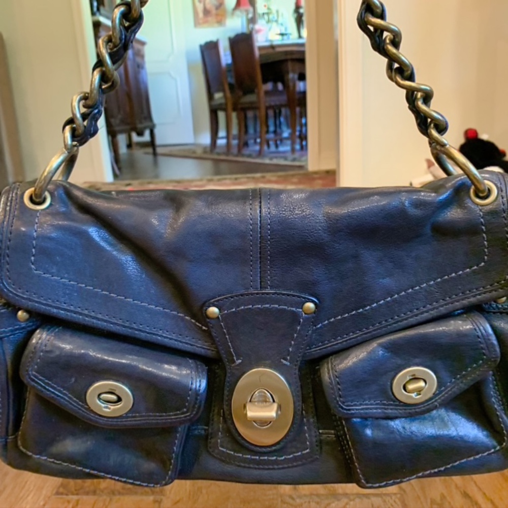 Coach black leather bag